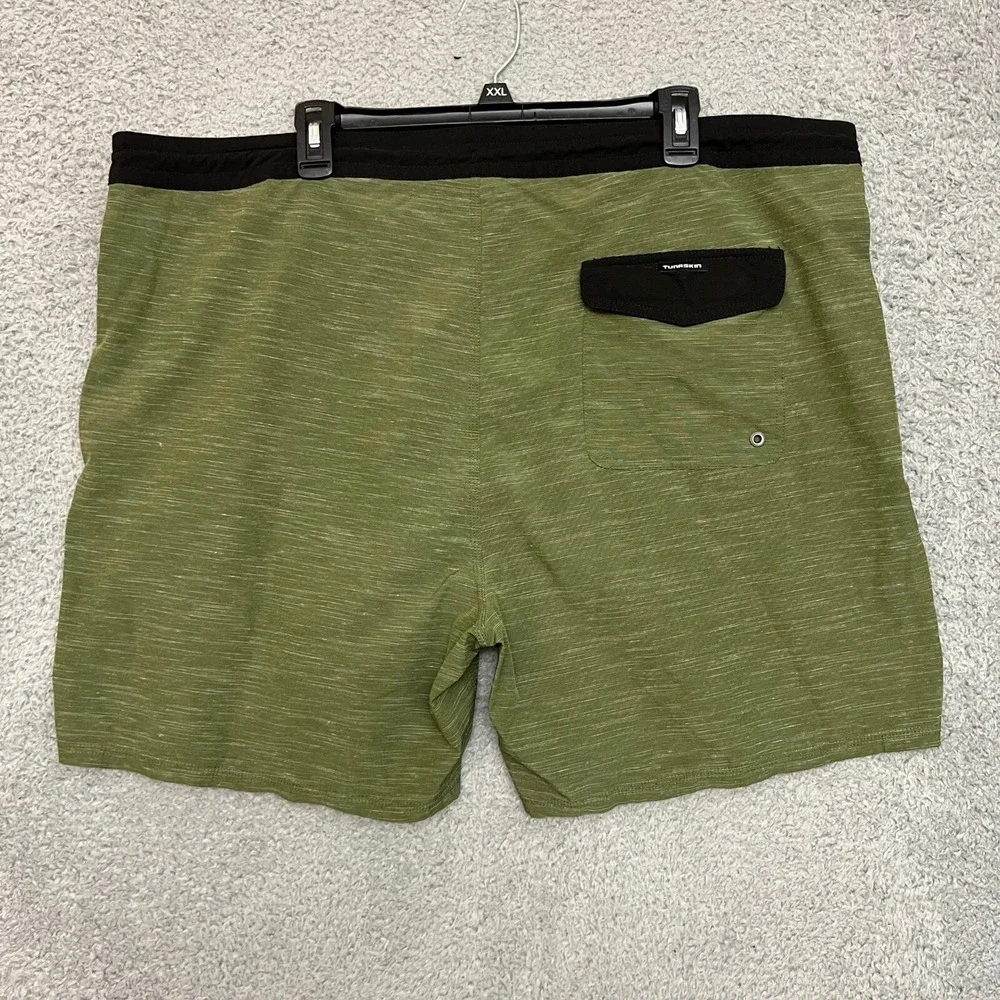 Tunaskin Board Shorts Mens‎ 42 Green Excellent Performance Stretch Fishing Swim